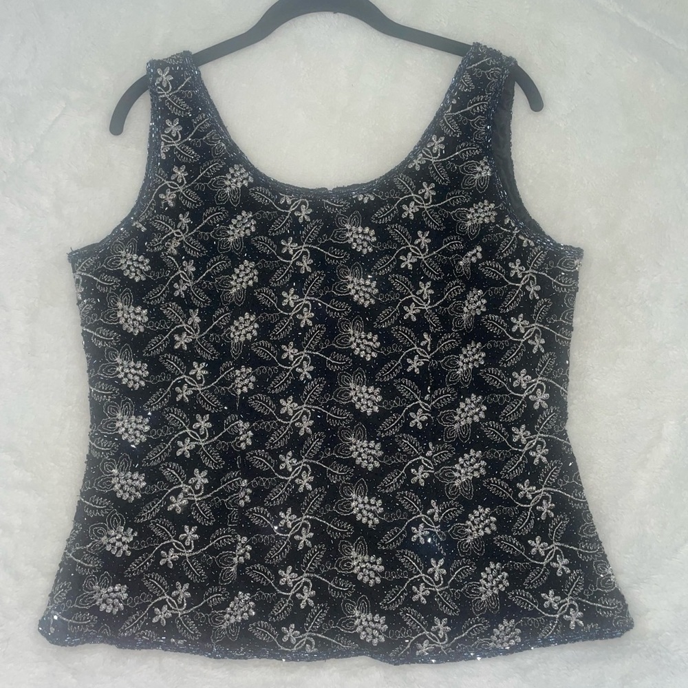 Floral beaded top